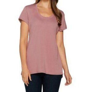 NWT Lisa Rinna Scoop Neck Knit Top w/ back detail Rose Size 2X